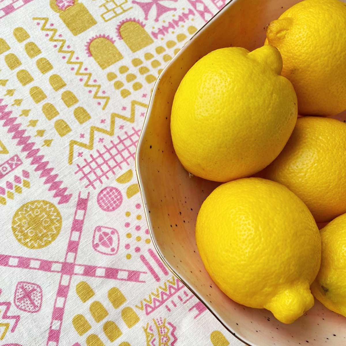 White Stone Symbol Table Cloth