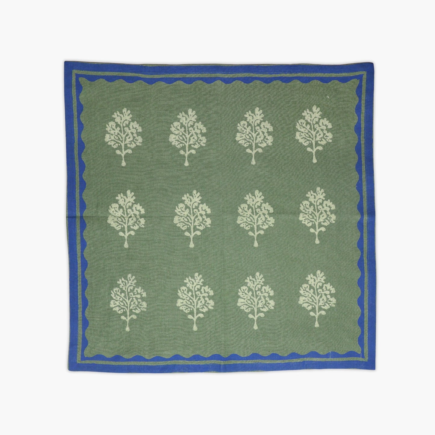 Sara - Pure Cotton Table Napkin Set of 2 - Oil Green