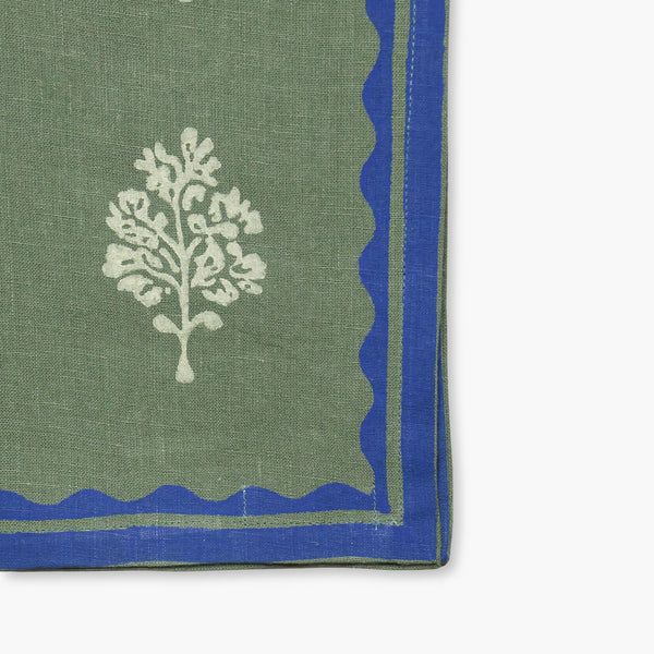 Sara - Pure Cotton Table Napkin Set of 2 - Oil Green