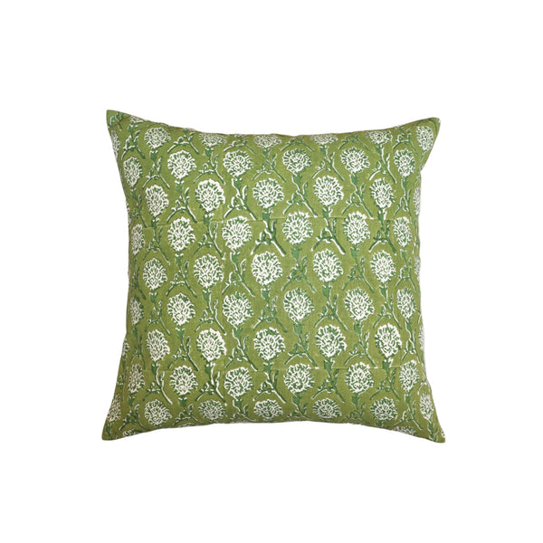 Nikhar Pure Linen Throw Pillow Cover - Fern Green