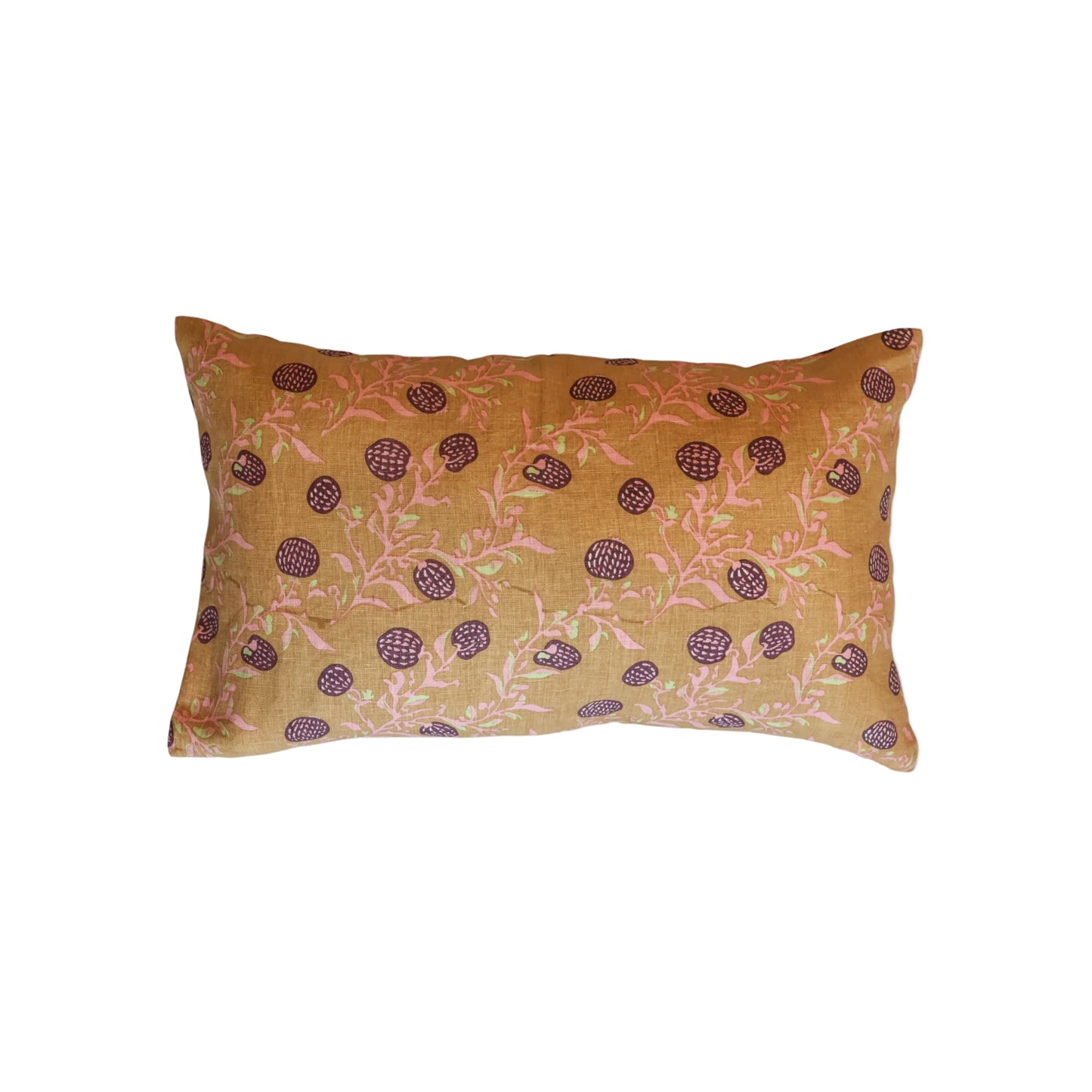 Rasa - Lumbar Pure Linen Throw Pillow Cover - Biscuit Brown