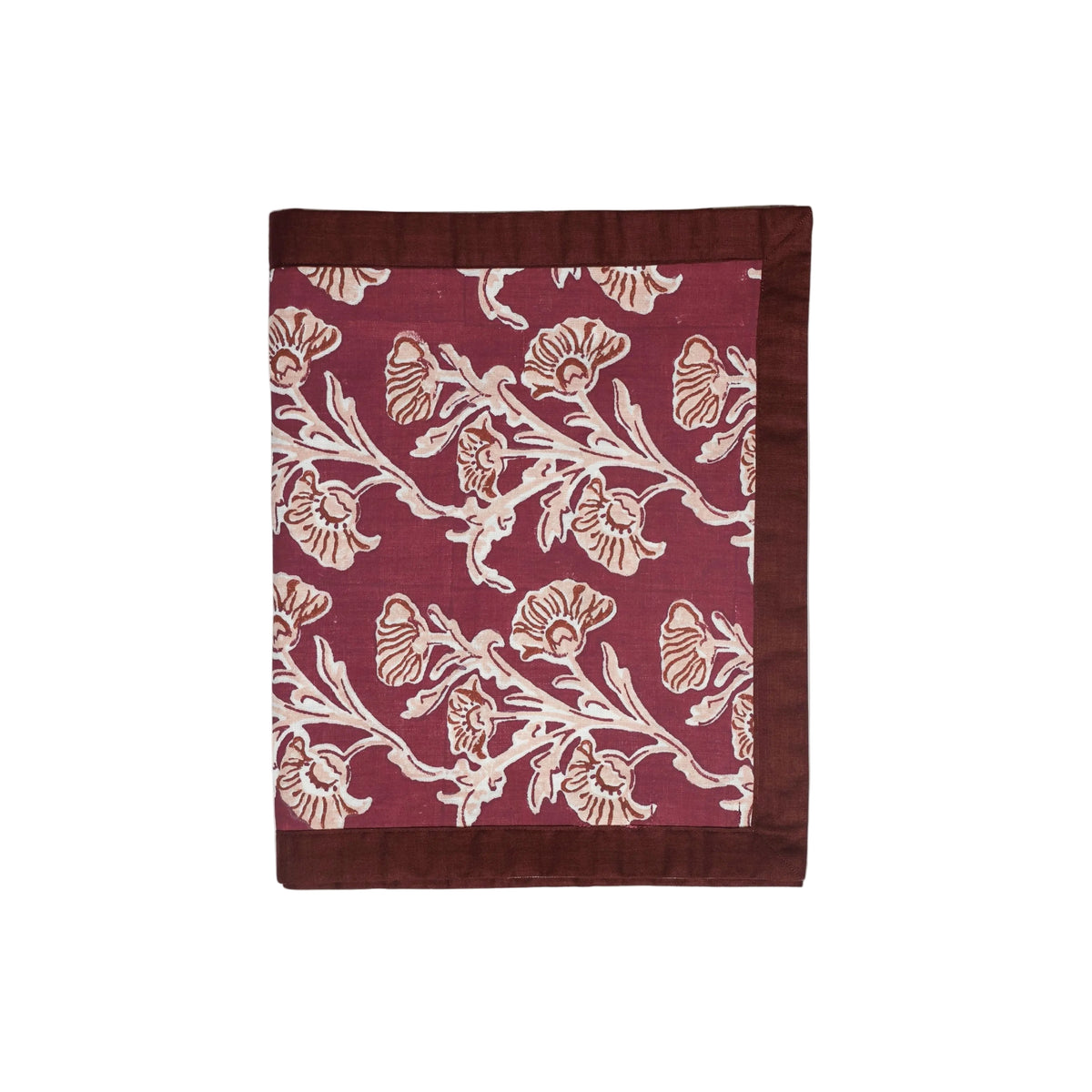 Bella Hand Printed Table Runner - Wine Red