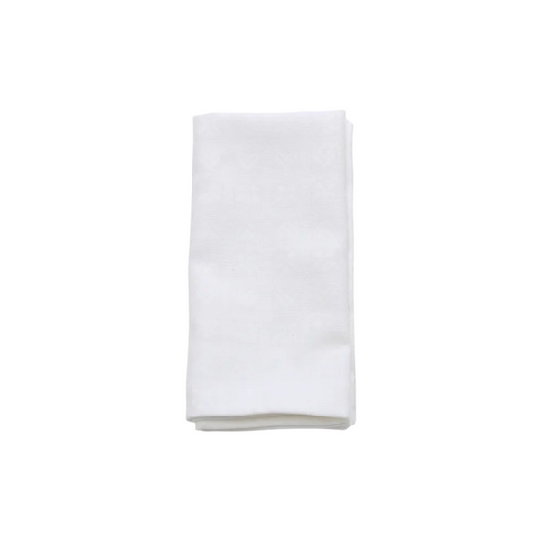 White Alpine Chalet Cotton Gingham Napkin, Set of 4, Italian Cotton, 50x50cm