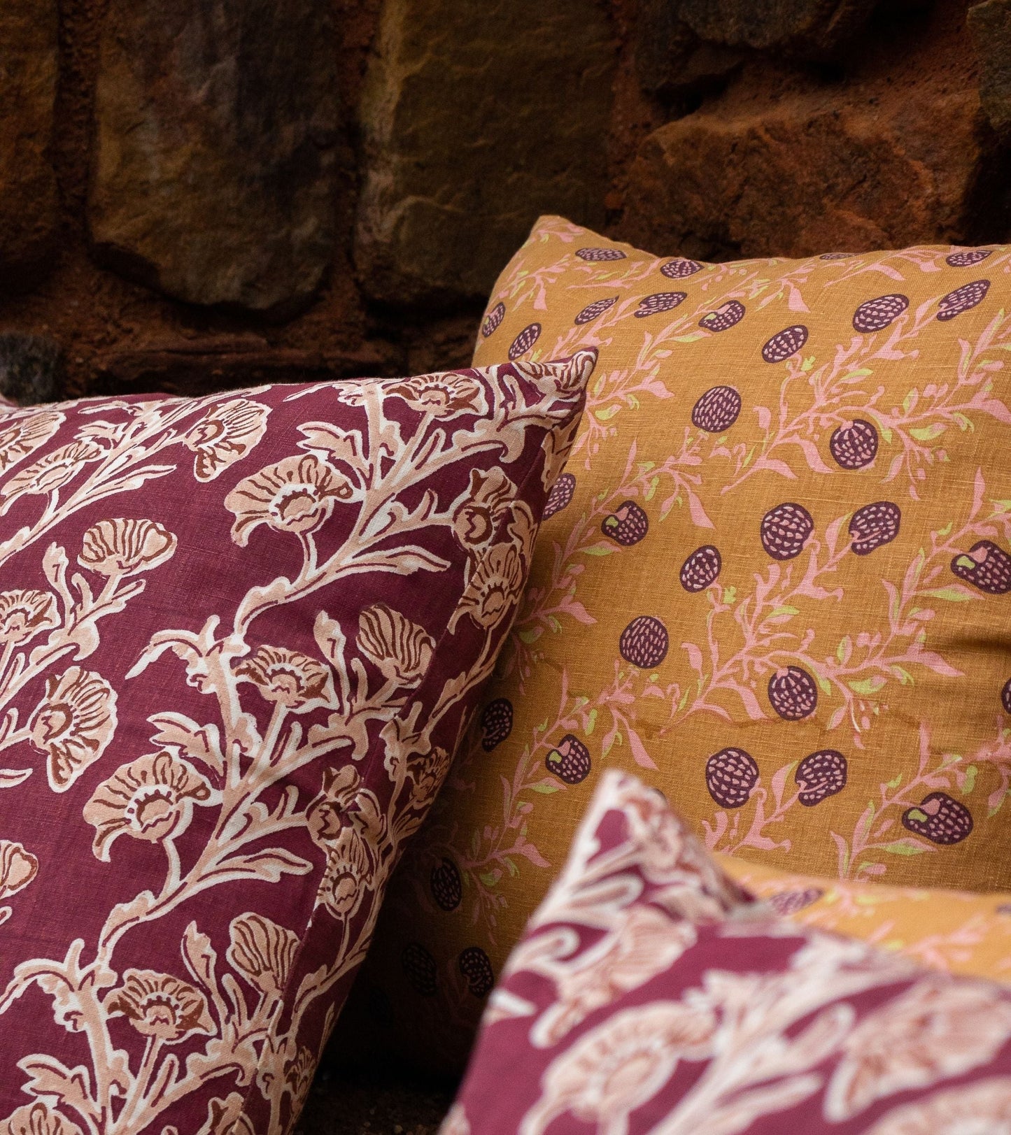 Bella Throw Pillow Cover - Wine Red