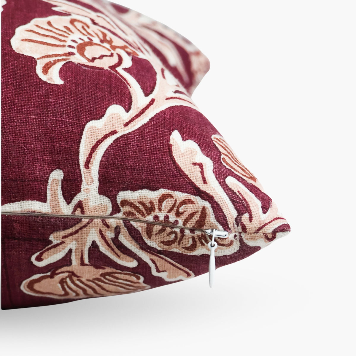 Bella Lumbar Throw Pillow Cover - Wine Red