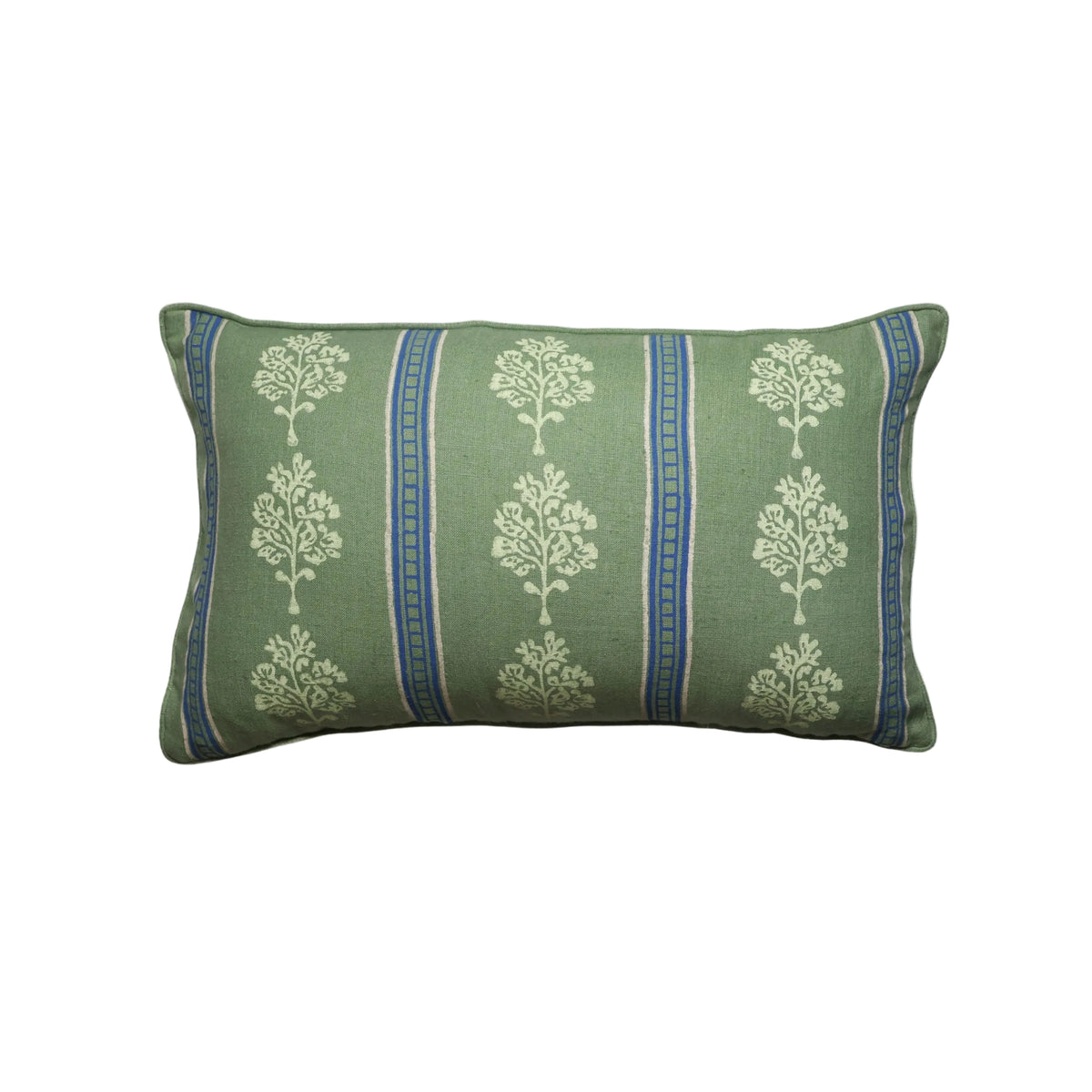 Sara Lumbar Throw Pillow Cover - Oil Green