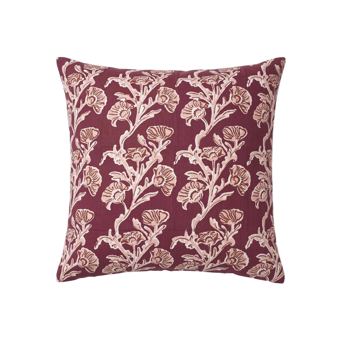 Bella Throw Pillow Cover - Wine Red