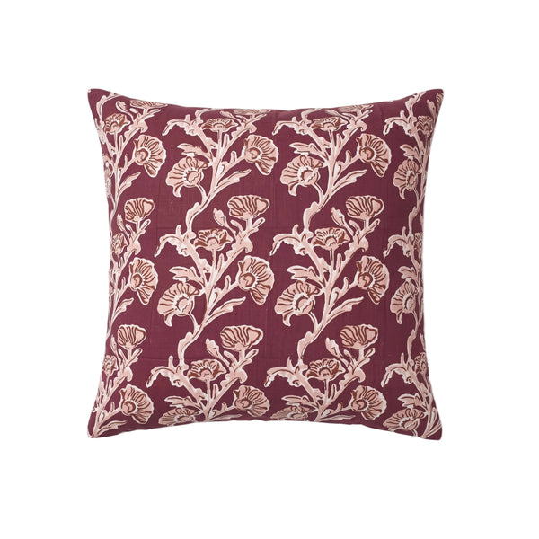 Bella Throw Pillow Cover - Wine Red