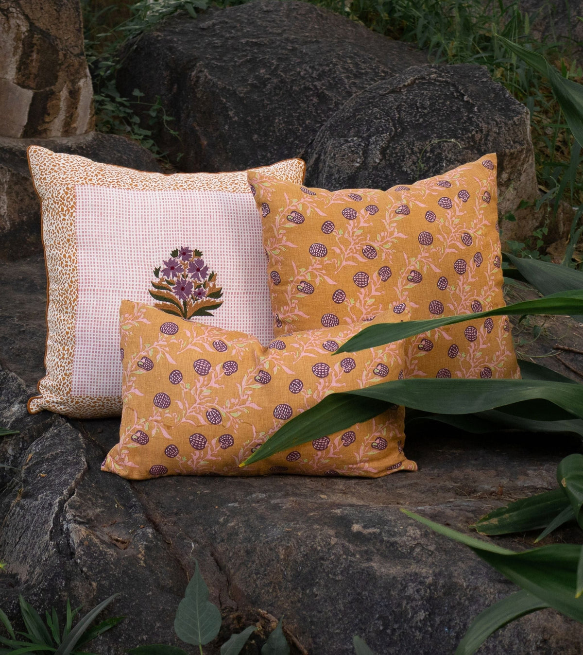 Rasa - Lumbar Pure Linen Throw Pillow Cover - Biscuit Brown