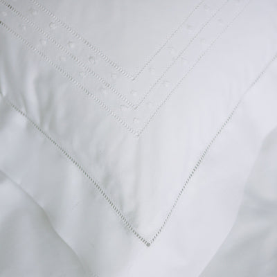 Cotton White Matilda Super King Pillowcase with hand embroidered design
