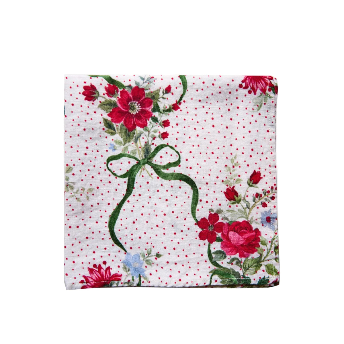 Winter Bouquet Napkin Green Bows