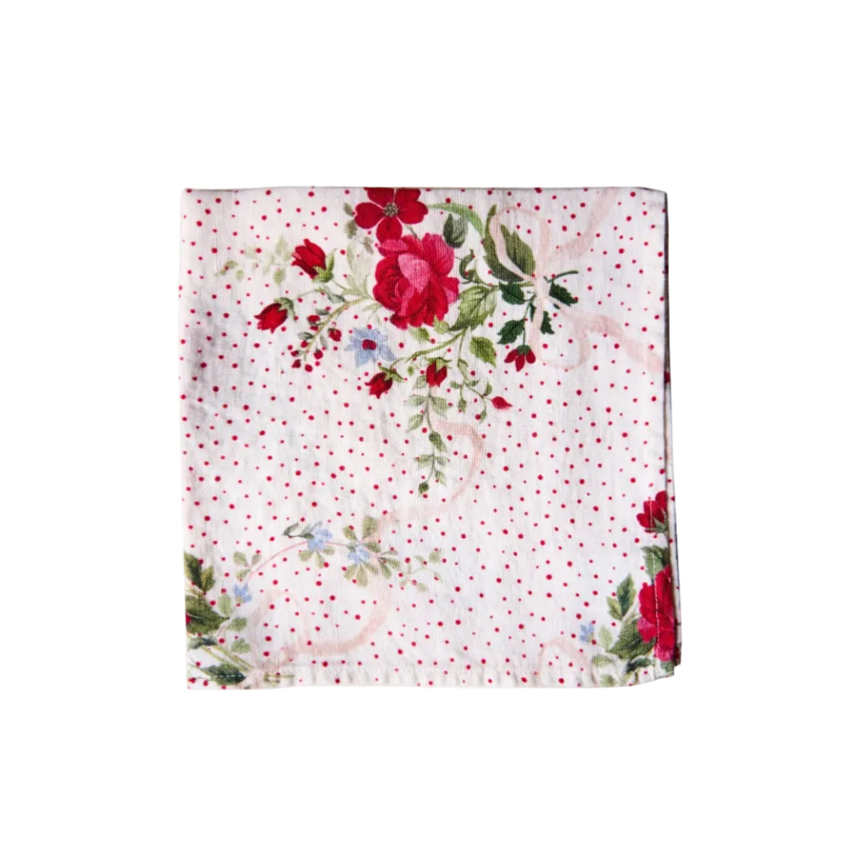 Winter Bouquet Napkin Ivory Bows