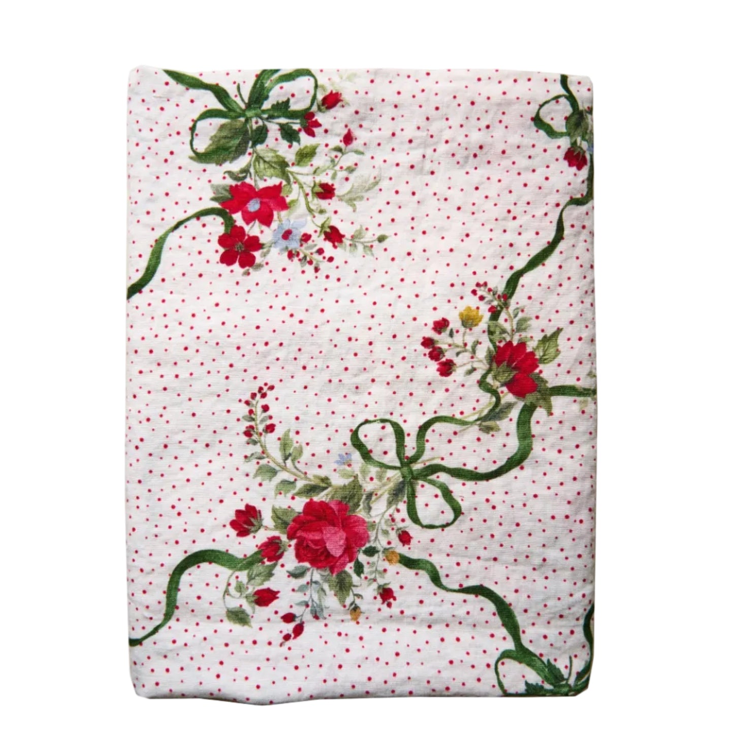 Winter Bouquet Tablecloth Green Bows