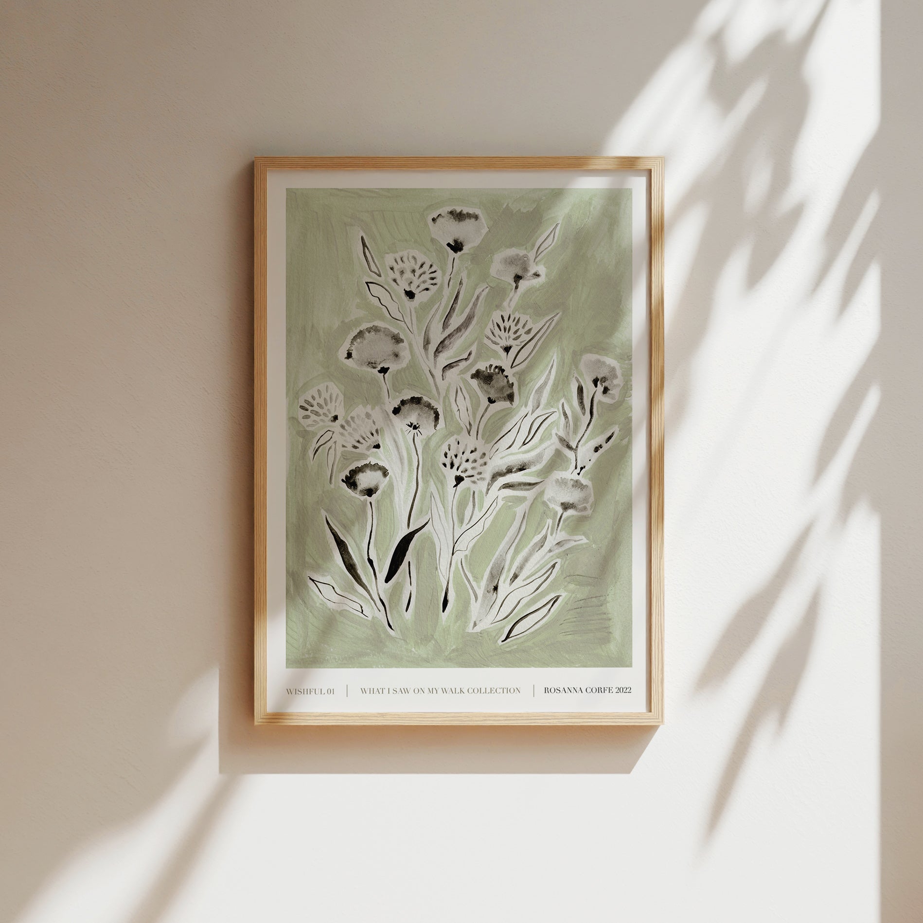 Wishful Green Floral Art Print