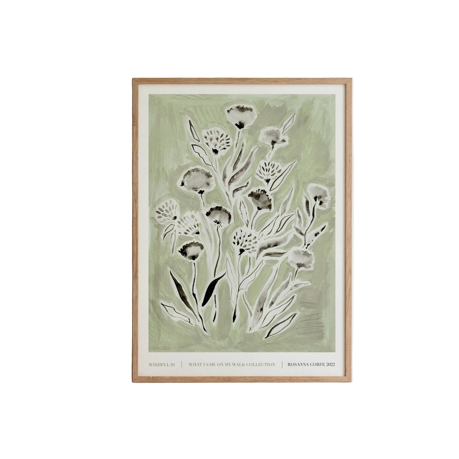 Wishful Green Floral Art Print