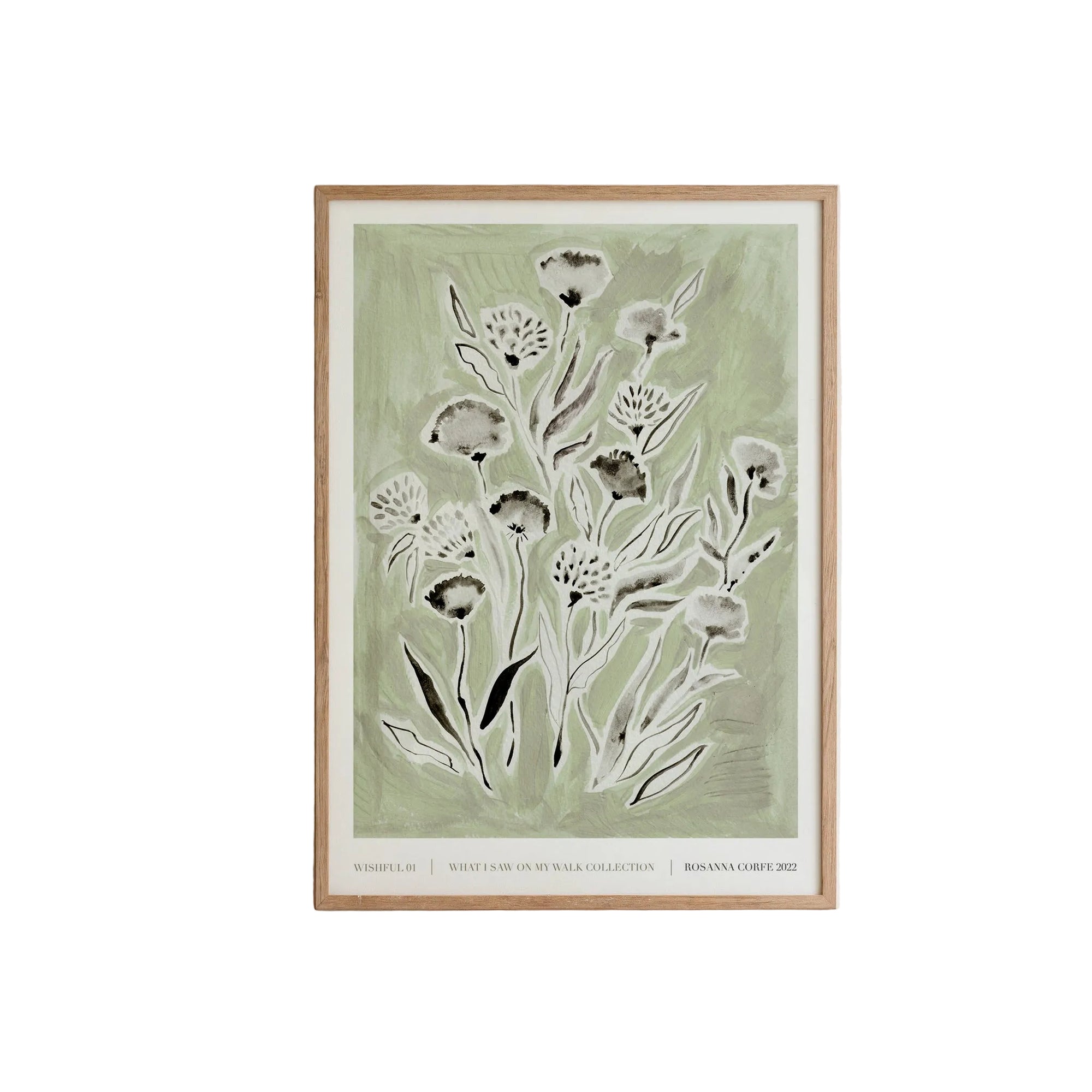 Wishful Green Floral Art Print