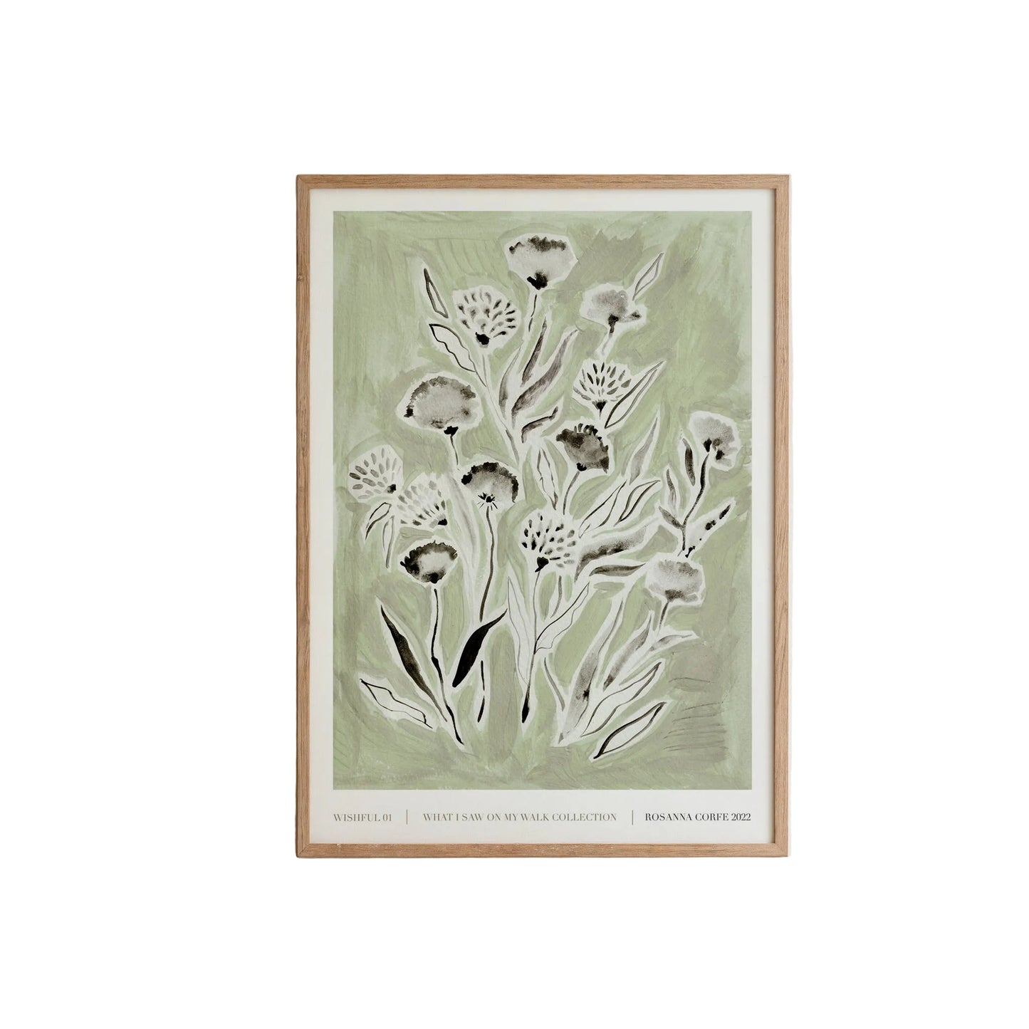 Wishful Green Floral Art Print