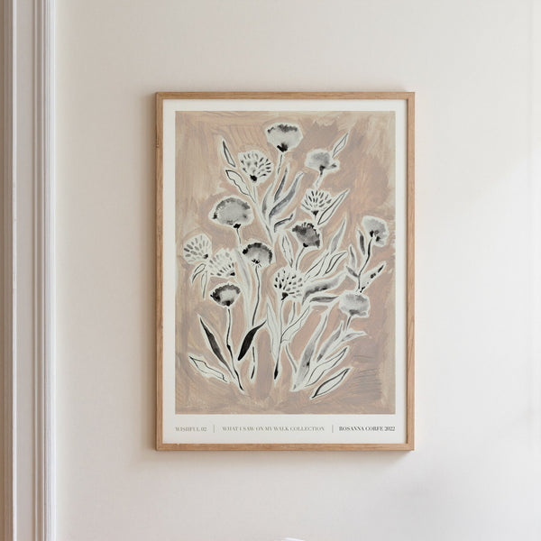 Wishful Pink Floral Art Print