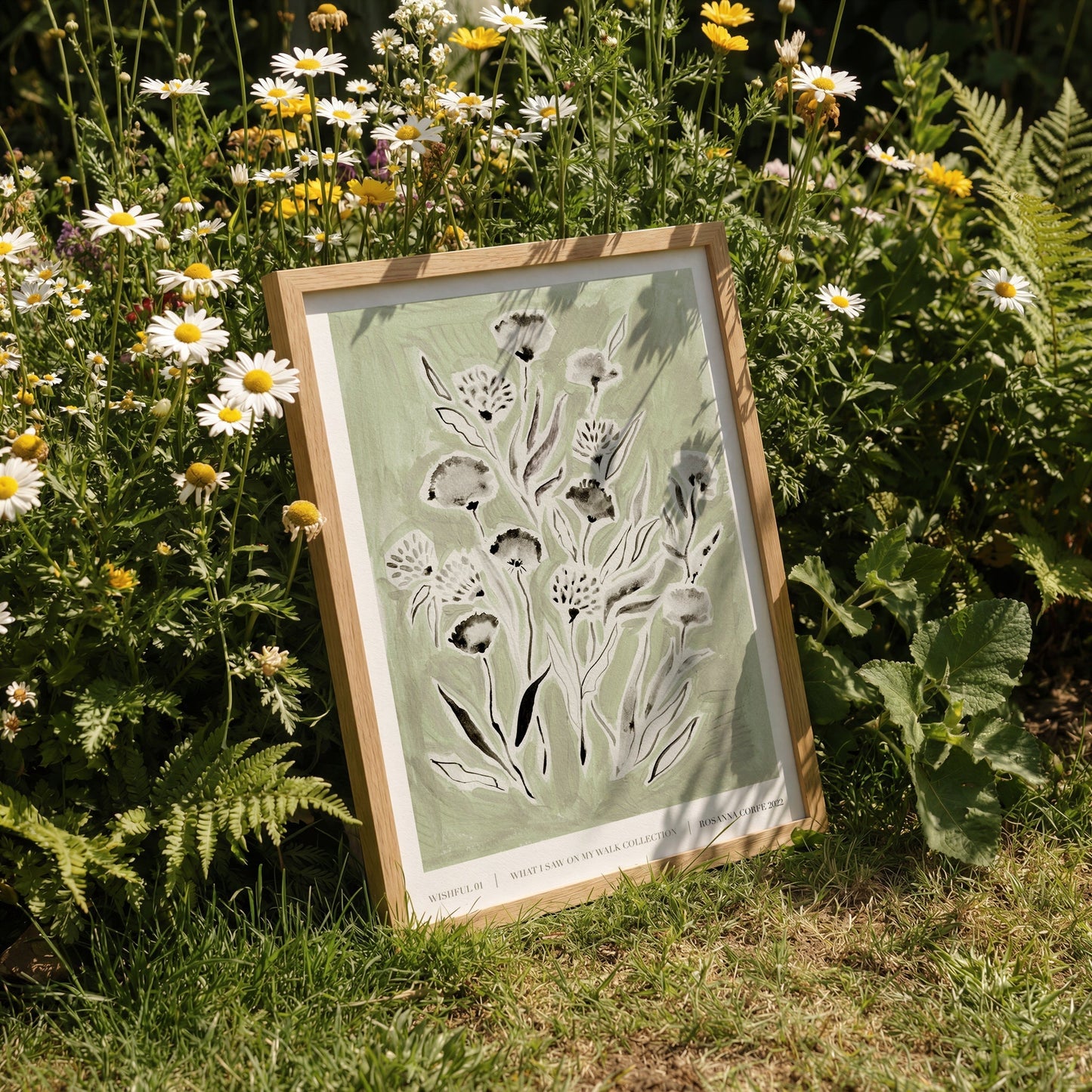 Wishful Green Floral Art Print