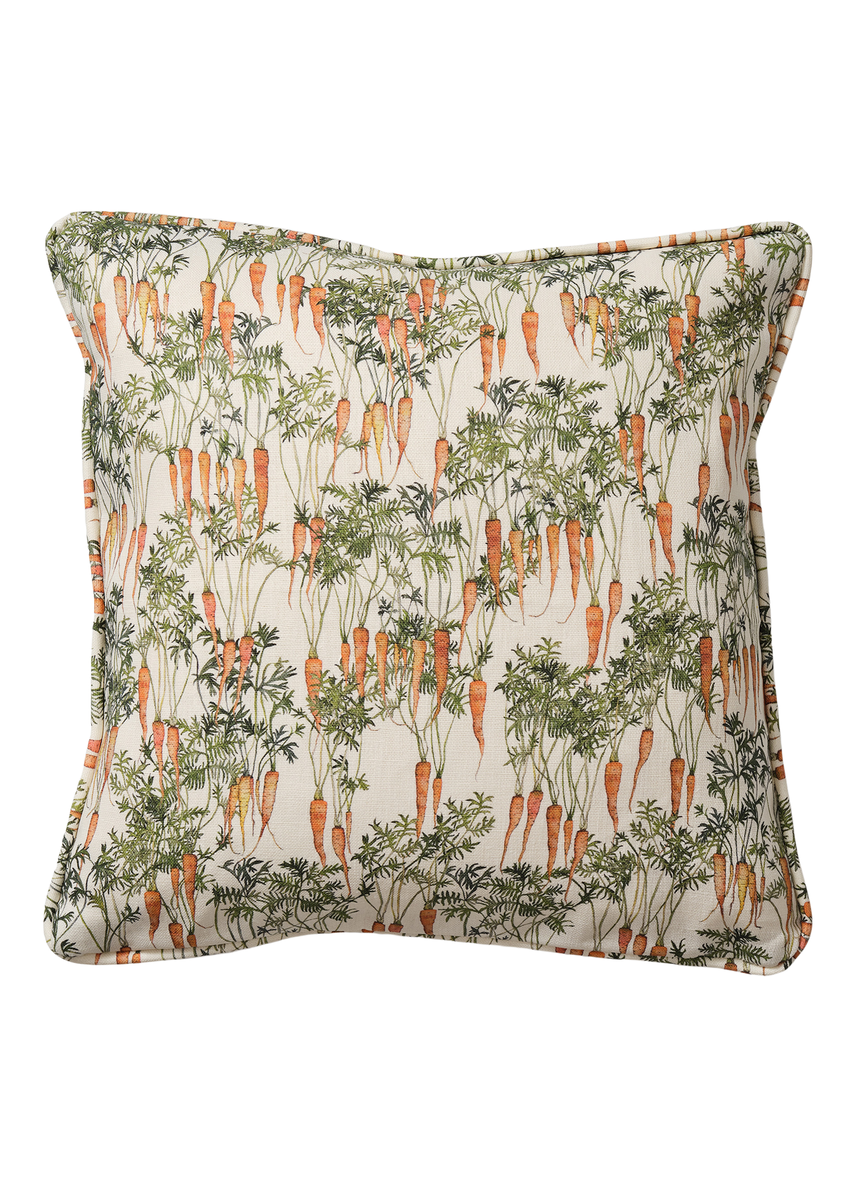 Square Wisteria Carrot Cushion with Piping