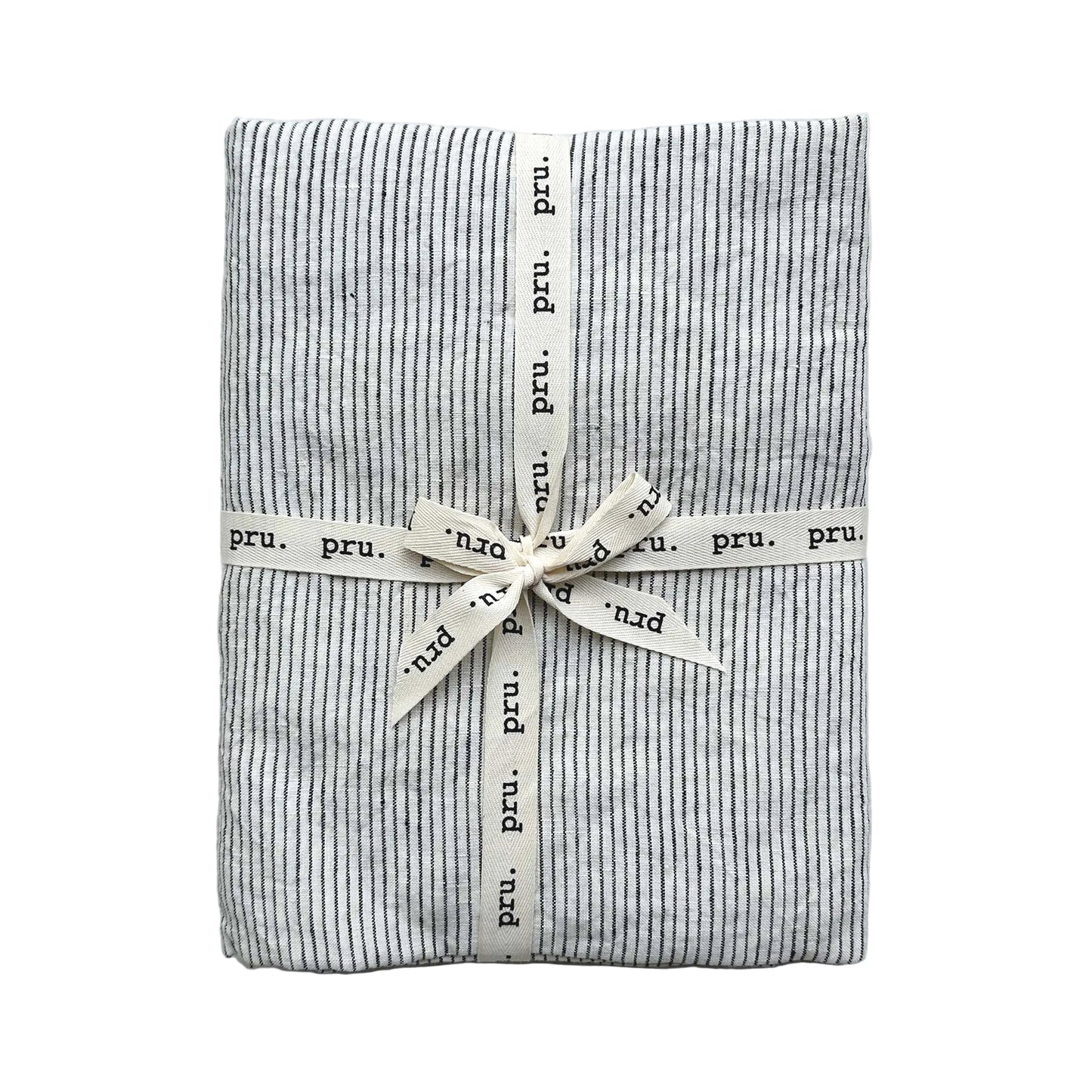 100% Linen Tablecloth OEKO-TEX® Certified - Black & White Stripe