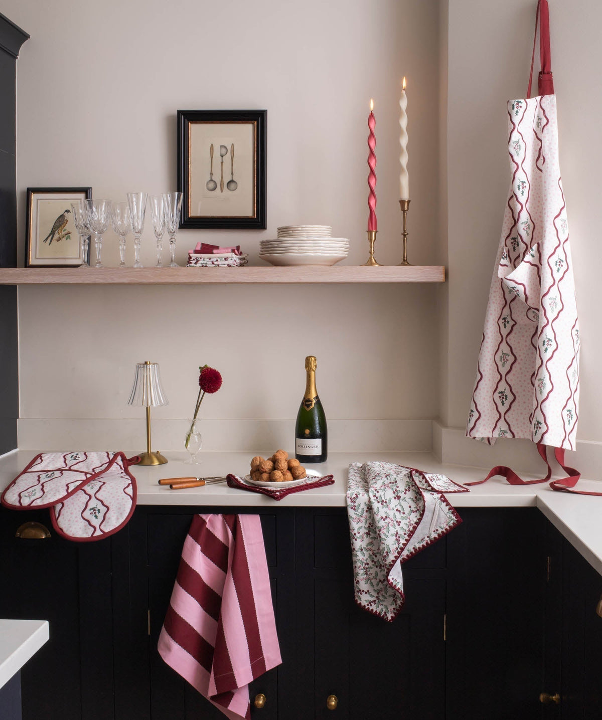 Kitchen Apron - Berry Ribbons