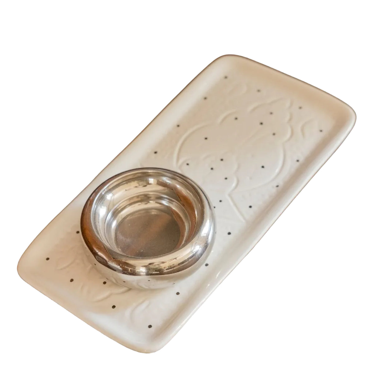 Long Decorative Tray - Empreinte Noor Silver