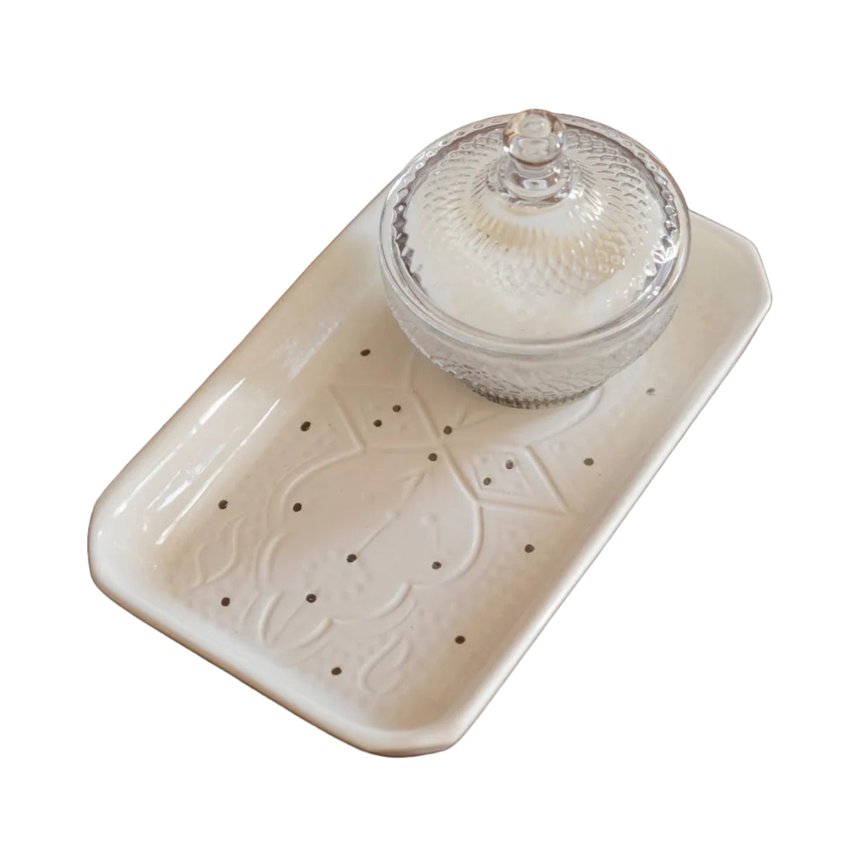 Rectangular Decorative Tray - Empreinte Noor Silver