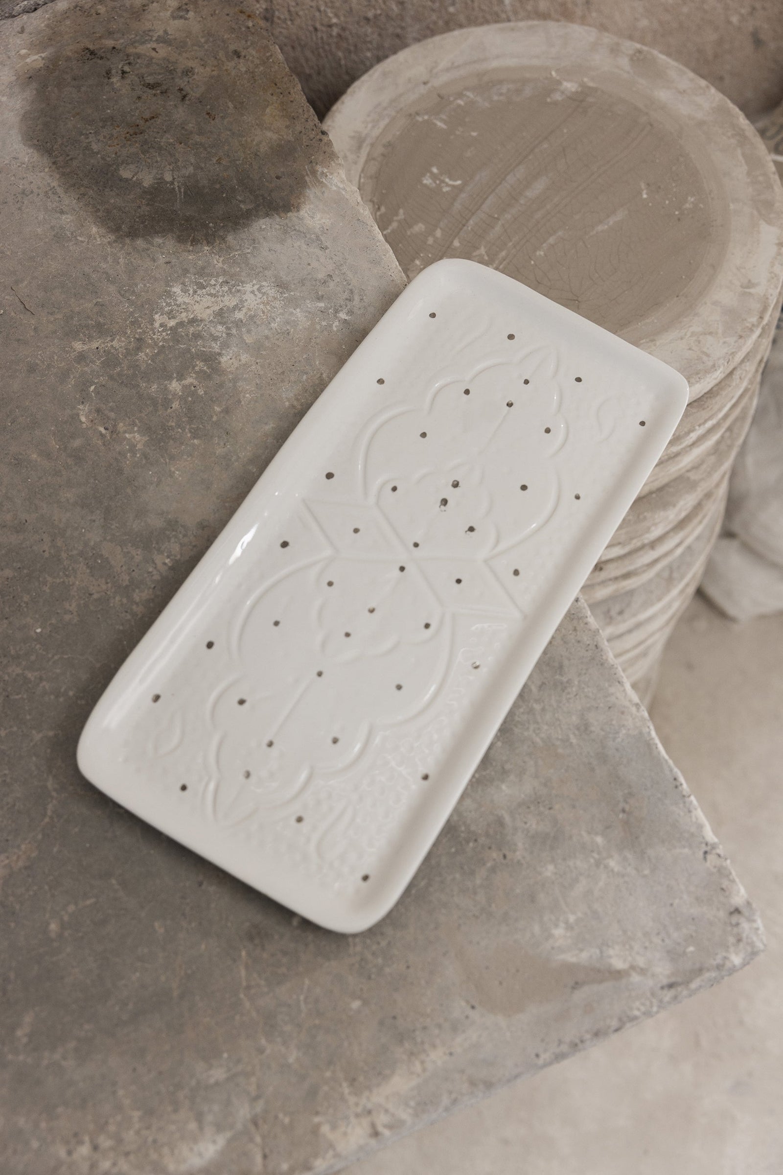 Long Rectangular Tray - Silver Noor Imprint
