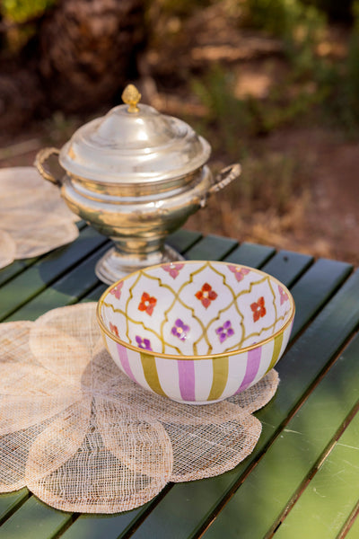 Round Salad Bowl - 70's Oasis Gold