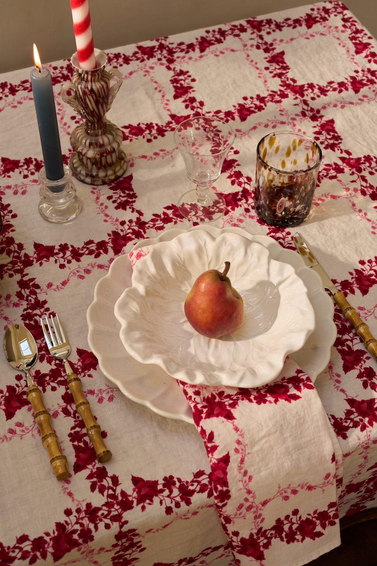 Flora Check Napkin