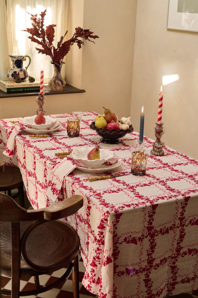 Flora Check Linen
