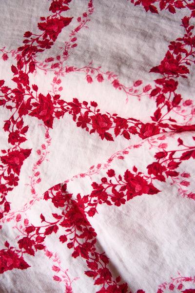 Flora Check Linen