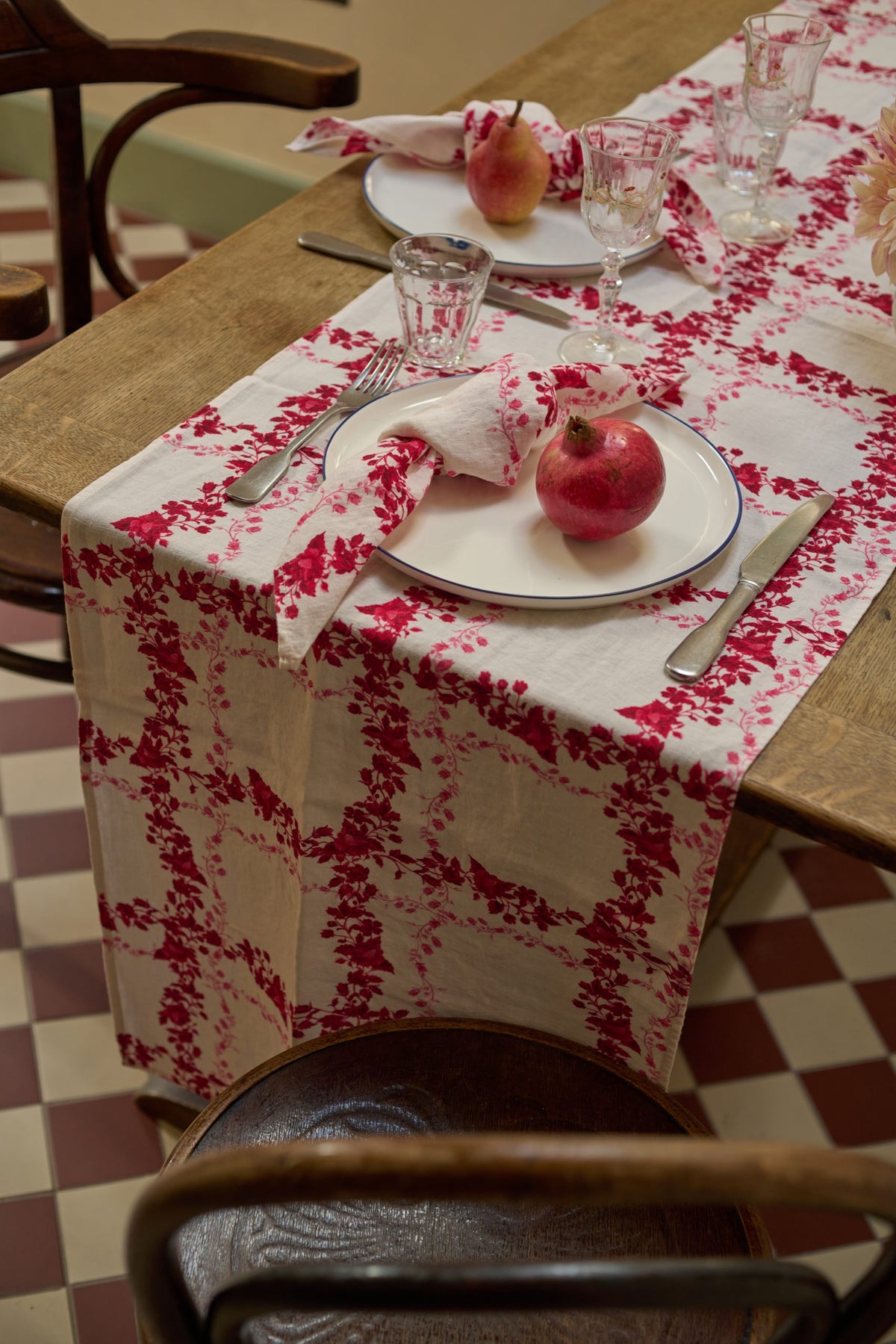 Flora Check Napkin