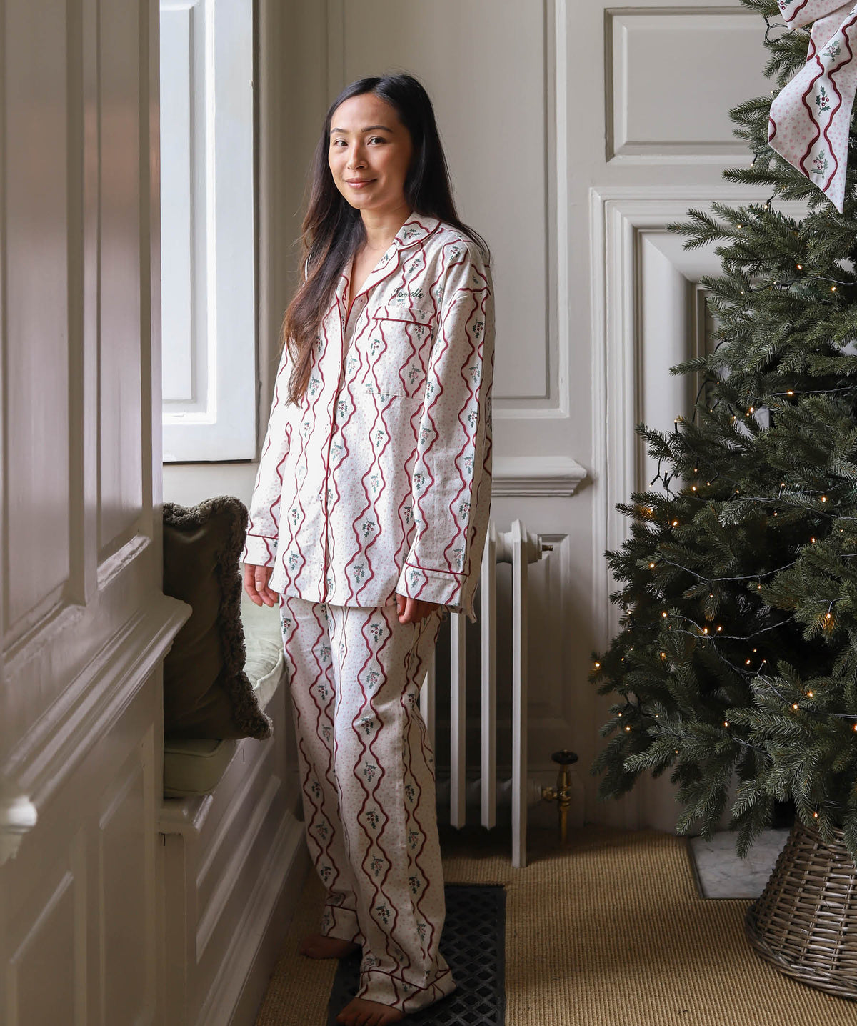 Women's Flannel Pyjamas - Berry Ribbons