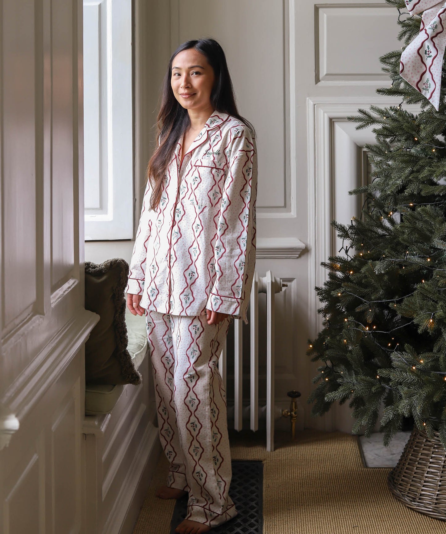Women's Flannel Pyjamas - Berry Ribbons