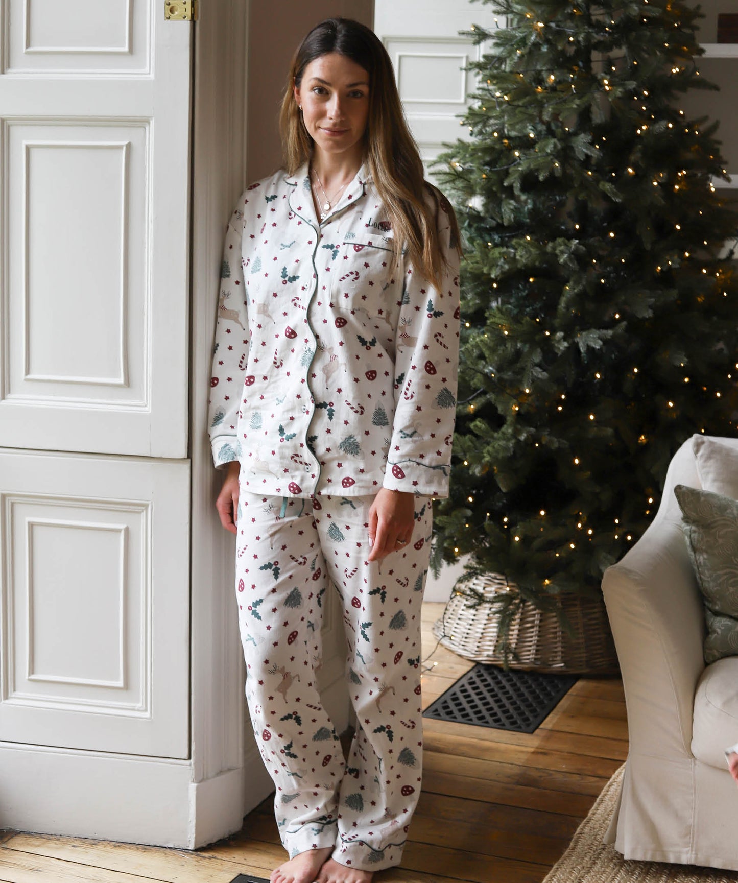 Women's Flannel Pyjamas - Christmas Carousel