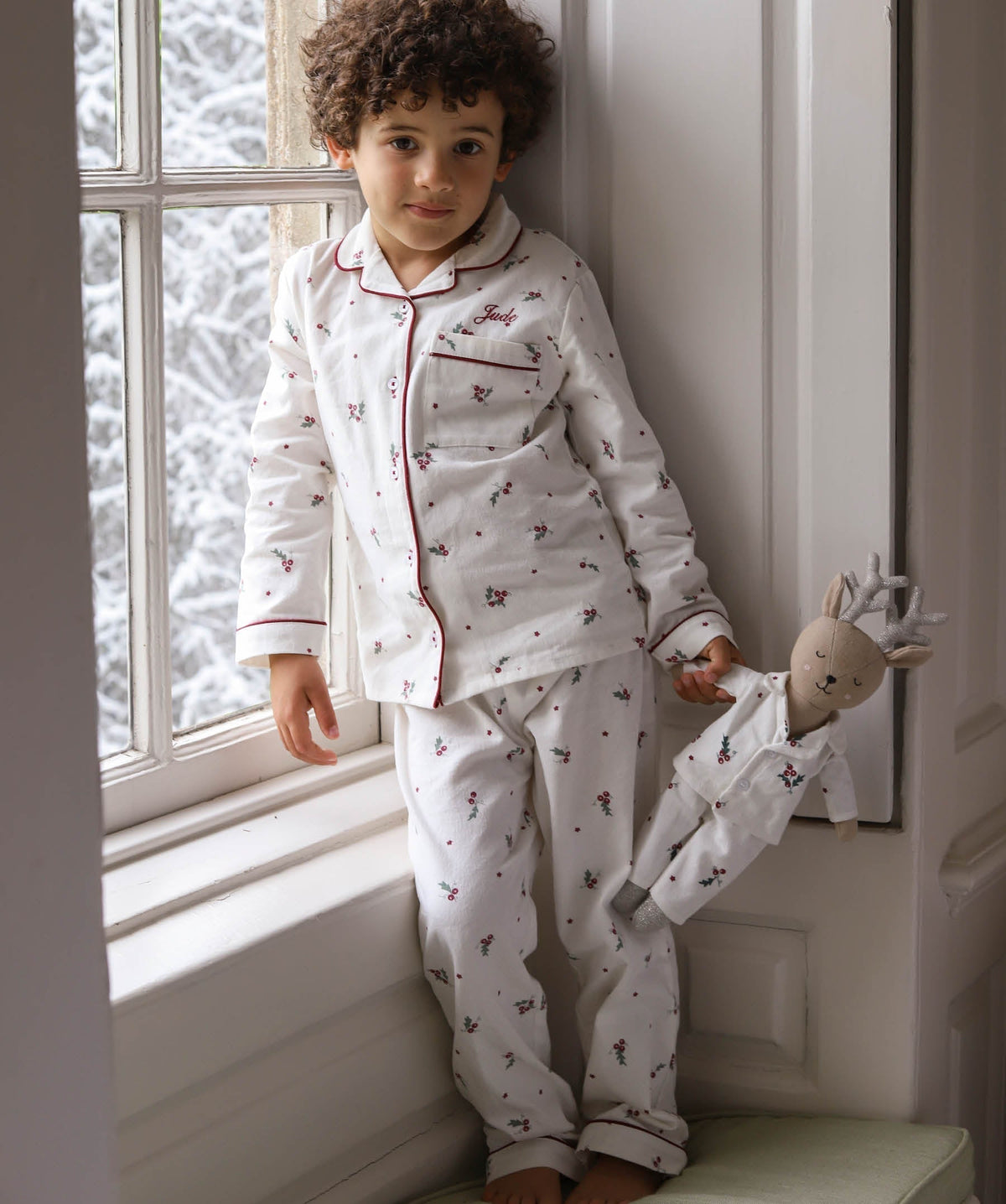 Children's Flannel Pyjamas - Holly Scatter