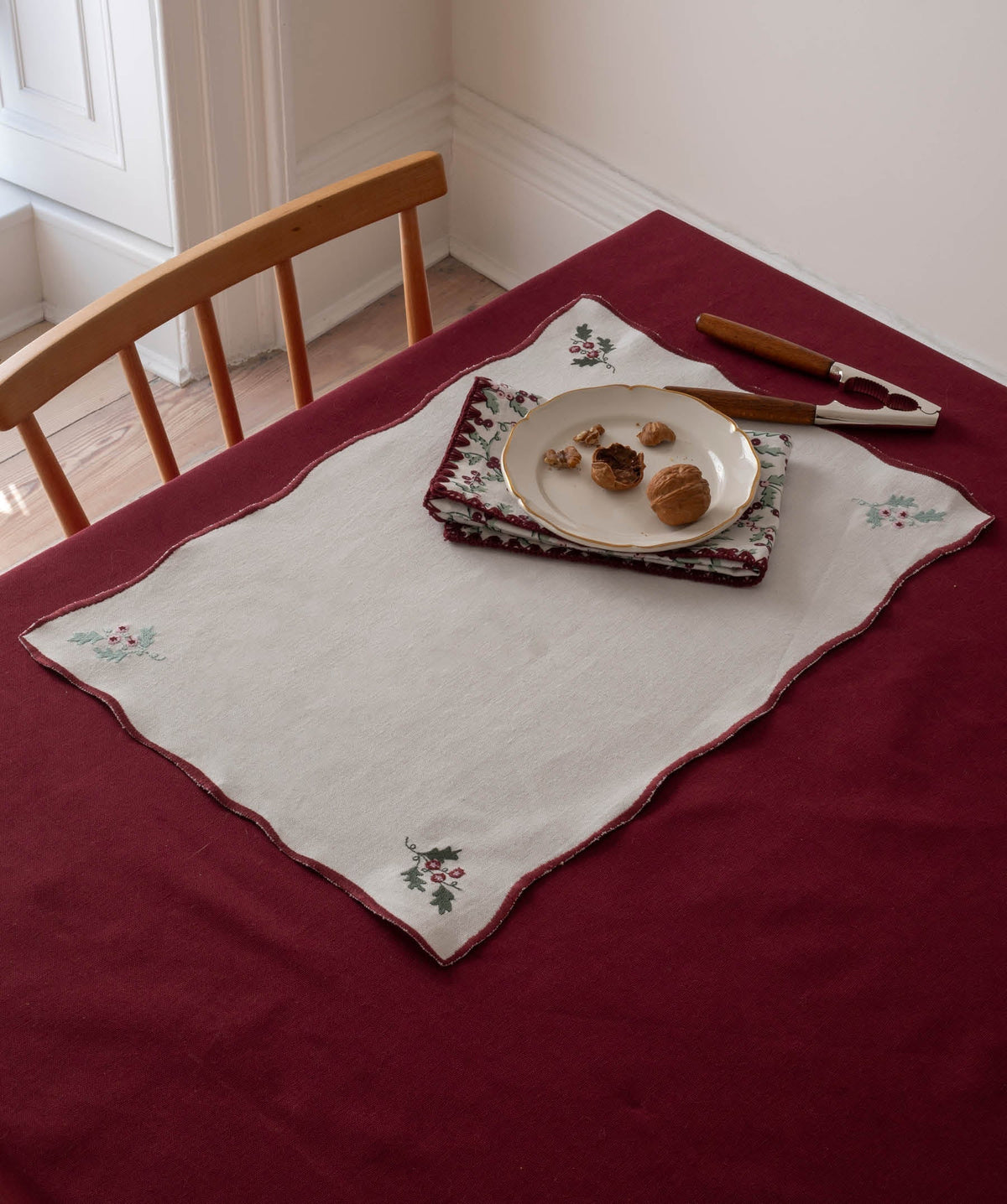 Cotton Place Mats, Set of 2 - Berry Ribbons