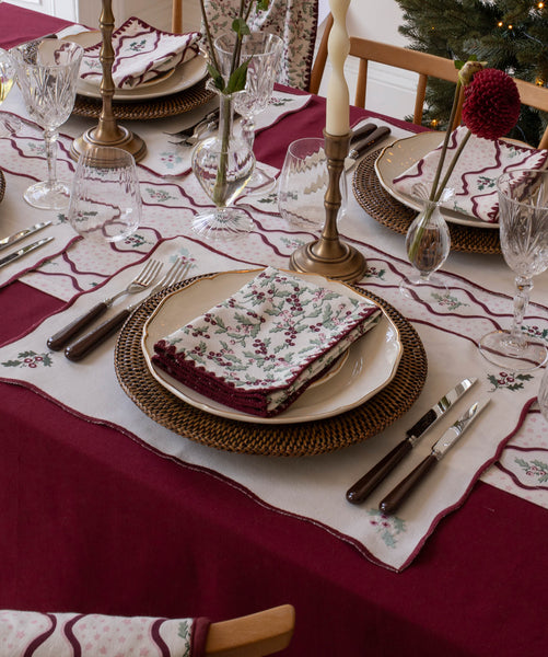 Cotton Place Mats, Set of 2 - Berry Ribbons