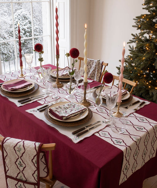 Cotton Place Mats, Set of 2 - Berry Ribbons
