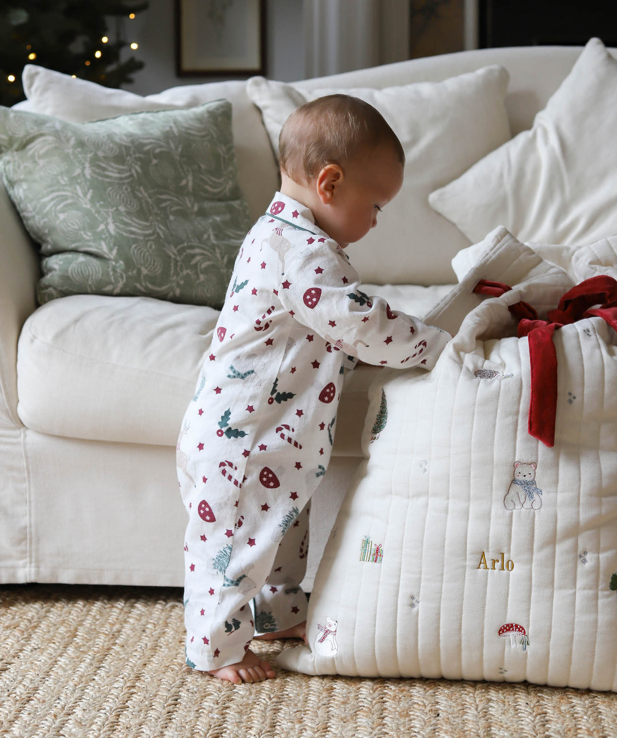 Baby Flannel Sleepsuit - Christmas Carousel