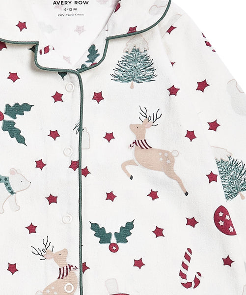 Baby Flannel Sleepsuit - Christmas Carousel