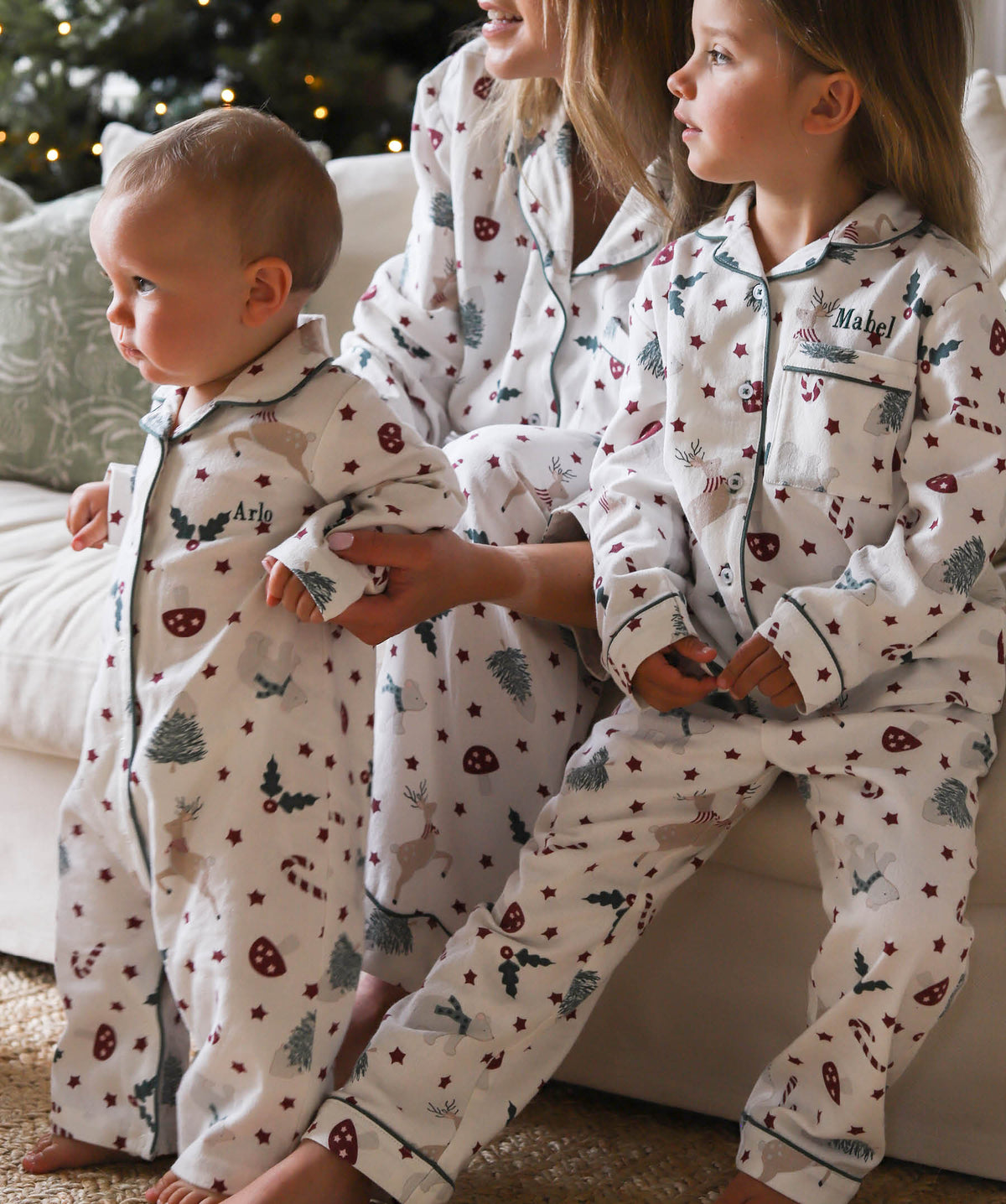Baby Flannel Sleepsuit - Christmas Carousel
