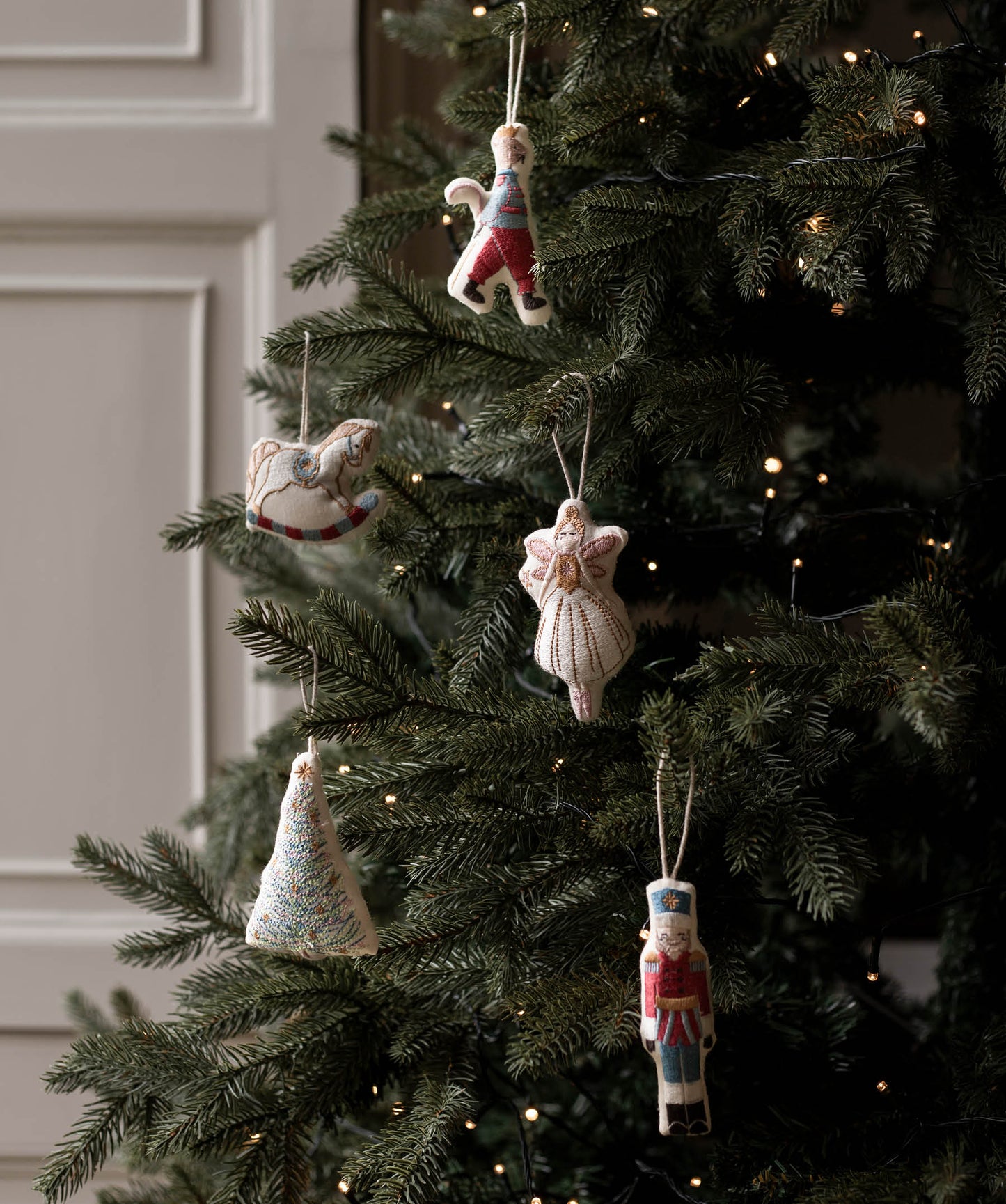 Embroidered Tree Decorations, Set of 5 - The Nutcracker