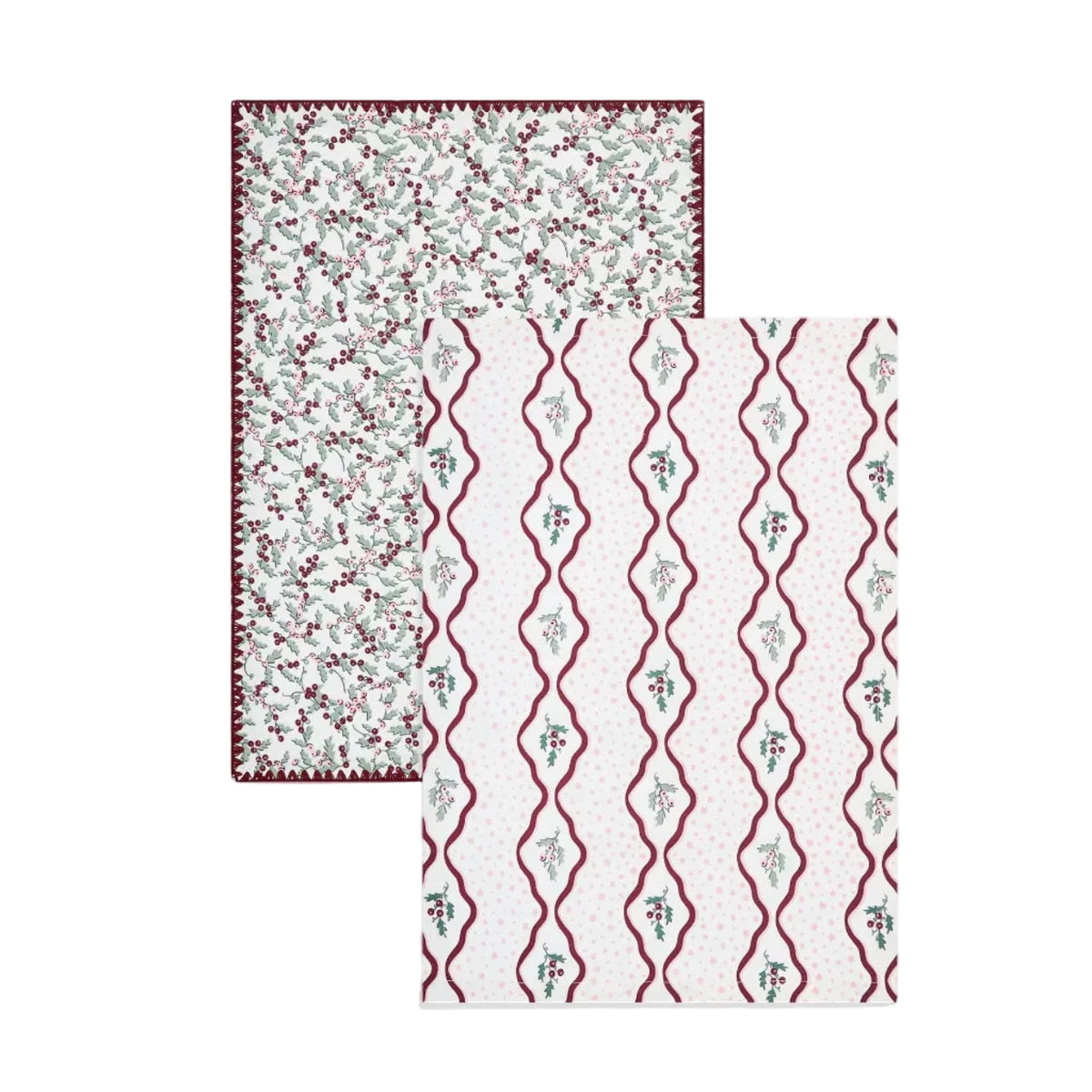 Tea Towels, Set of 2 - Berry Ribbons