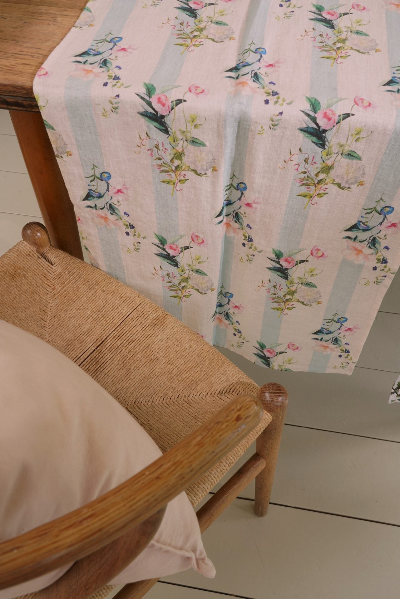 Flora Stripe Linen Runner