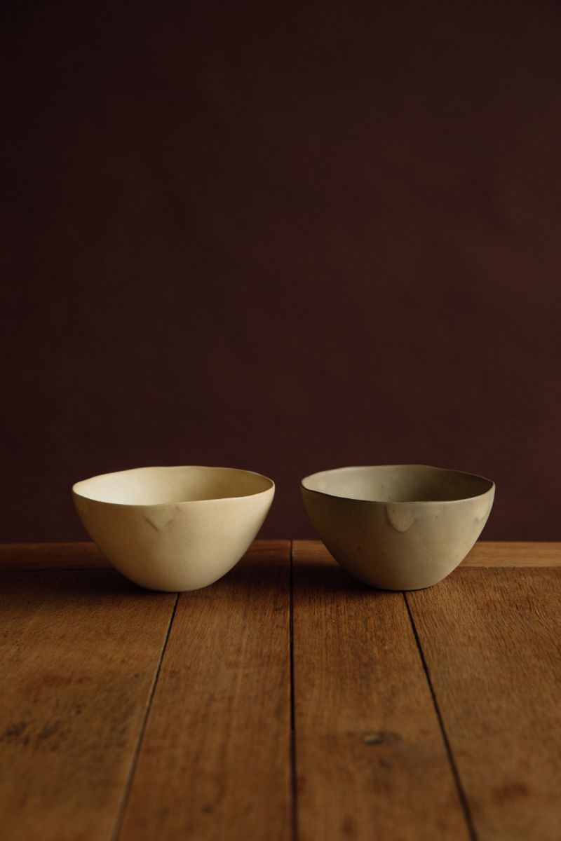 Yukina Omori Non-rim Bowl (Light Beige / Dark Beige)