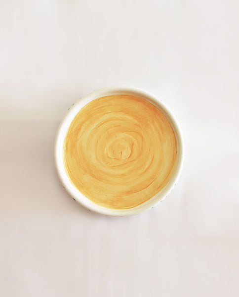 YELLOW_CERAMIC DESSERT PLATE