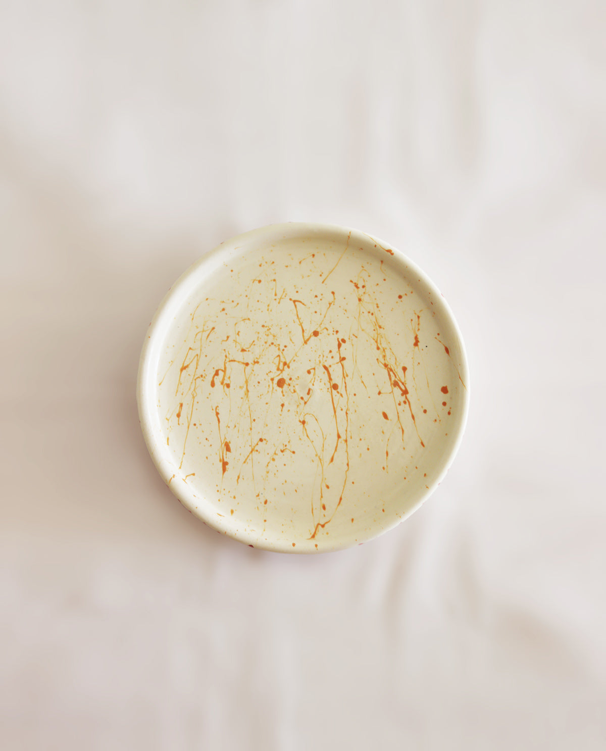 YELLOW SPLASH CERAMIC DESSERT PLATE